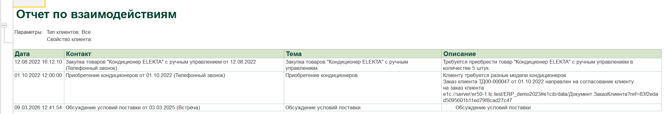 отчет по взаимодействиям с партнером