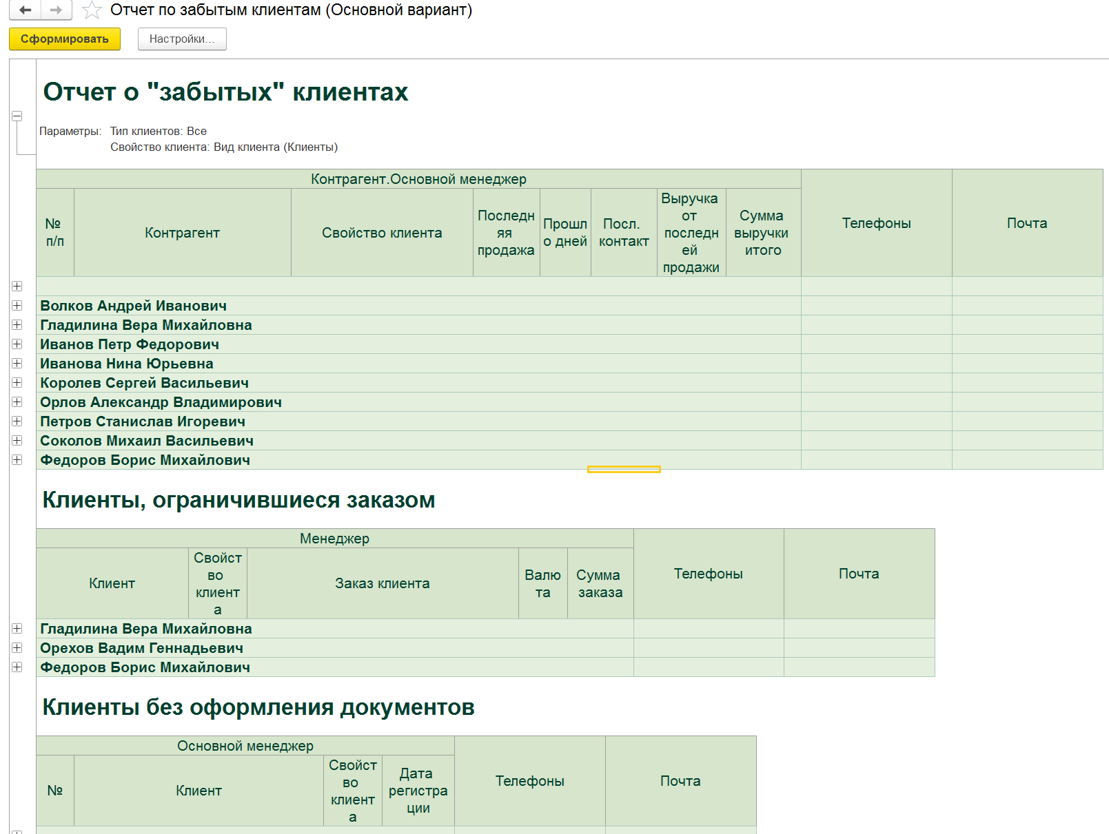 три отчета в одном